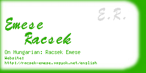 emese racsek business card